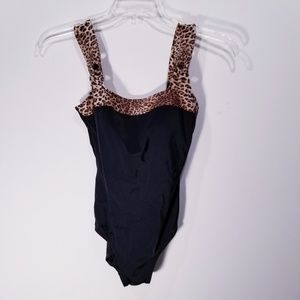 Suit Yourself One Piece Swim Suit Black/Leopard